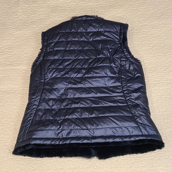Nicole Miller reversible faux fur bubble vest size M - Picture 5 of 8